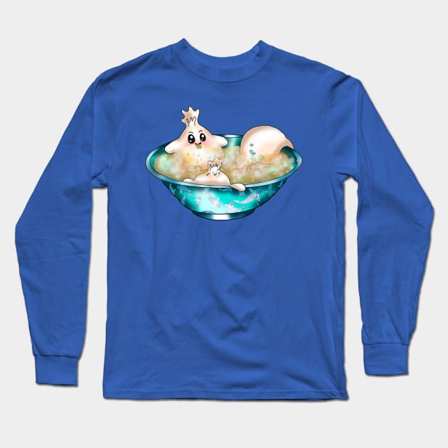 Dumplings relaxing in a soup spa Long Sleeve T-Shirt by cuisinecat